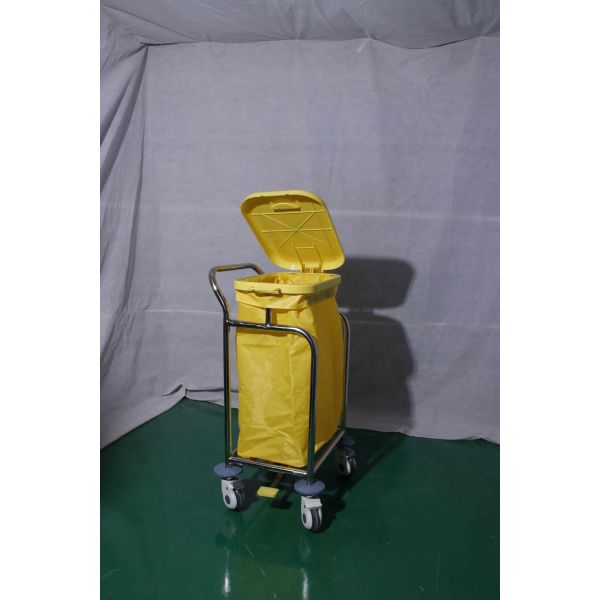 Chariot médical d'urgence en acier peint par poudrage avec deux sacs en toile