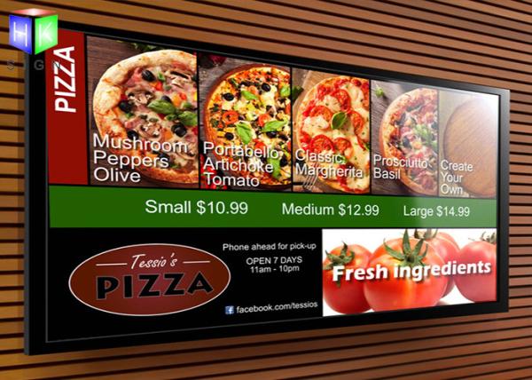 Backlit Advertising Aluminum LED Light Box Fast Food Menu Board For Restaurant