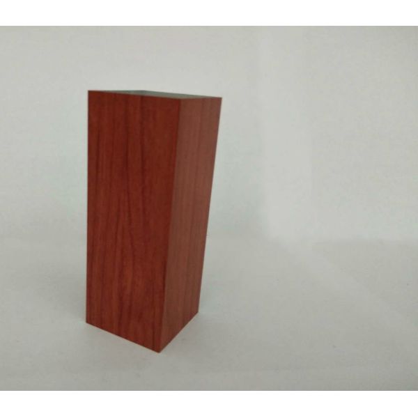 Reddish Brown Rectangle Wood Finish Aluminium Profiles , Standard Aluminum Extrusion