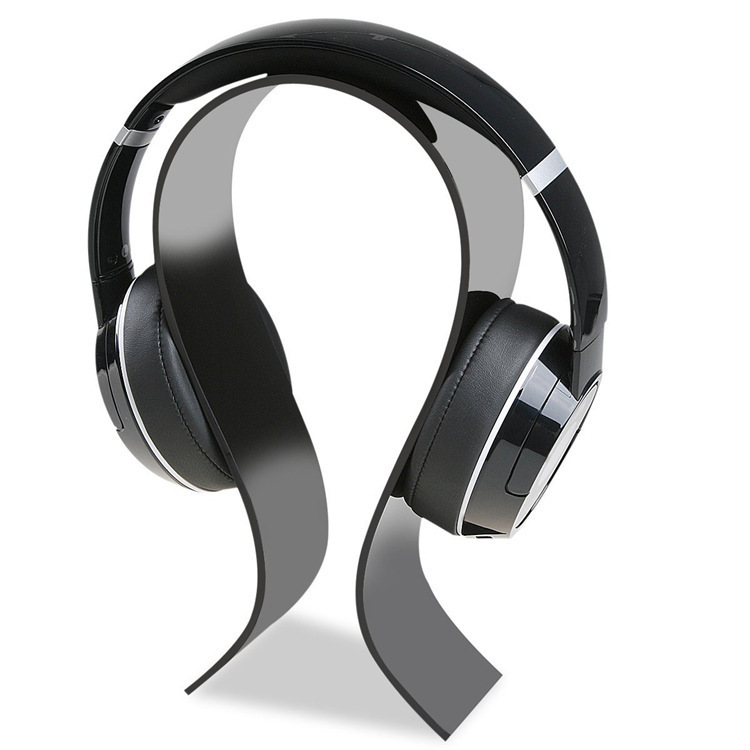 Modern Acrylic Headset Display Stand for Computer Gaming Headsets Rectangle Storage Rack with Injection Technics
