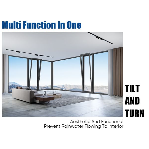 Multi Function Thermal Insulation Soundproof Housing Aluminium Tilt and Turn Casement Window