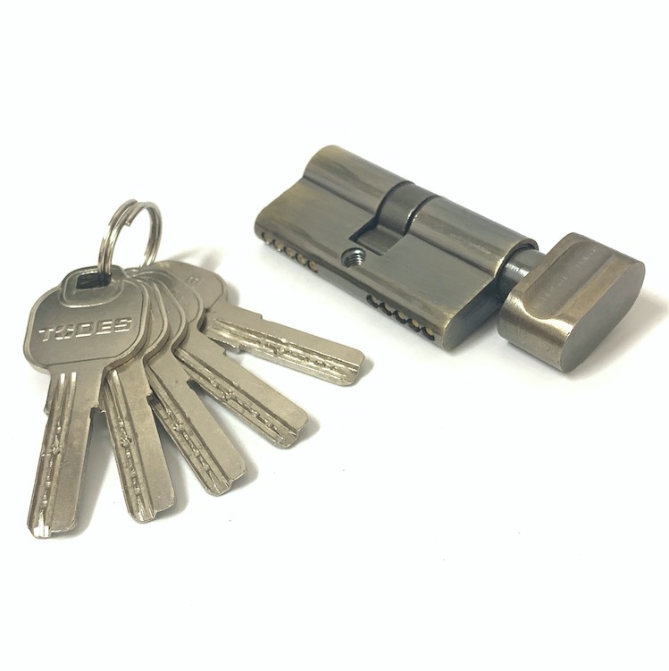 60mm Zinc Cylinder Lock Single Open Euro Profile Cylinders With Brass Or Iorn Key