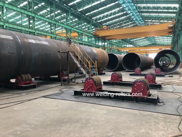 Rotador de solda de tubo de parafuso de chumbo de 200 toneladas para trabalho pesado convencional com rodas de PU