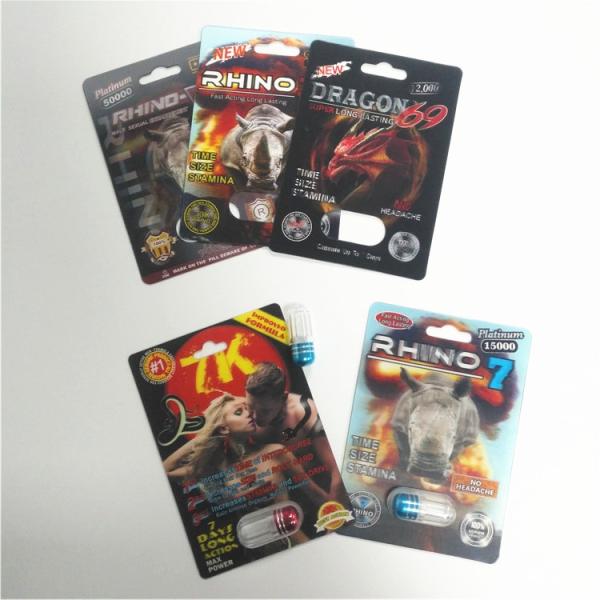 Bolha plástica do RINOCERONTE durável que empacota o material masculino do papel revestido do cartão 3d Lenticular