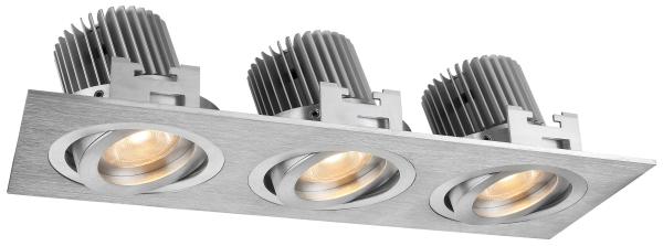 3 leds Indoor 18W Adjustable LED Downlights IP20 for Ticket Agencies / Corridor