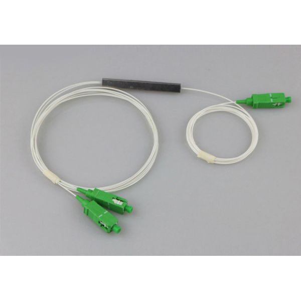1x2 Fiber Optic Splitter ,  SC APC Passive Optical Splitter 1.0m White Tube