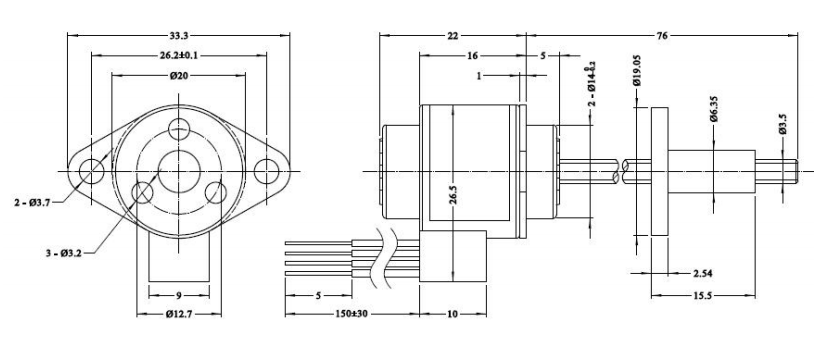 12V мотор 7,5 градусов линейный шагая с винтом руководства