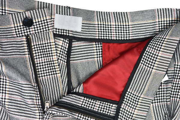 Light Gray CHECK Mens Slim Fit Suit Trousers Office Business Classic