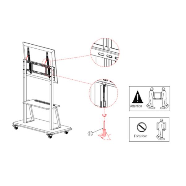 Материал стали углерода стойки индикаторной панели стойки 100KG пола мобильный