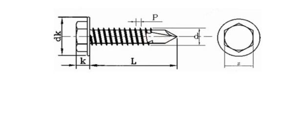 Metric Hexagon Head Self Drilling Screws For Glass Wool Panel Installation