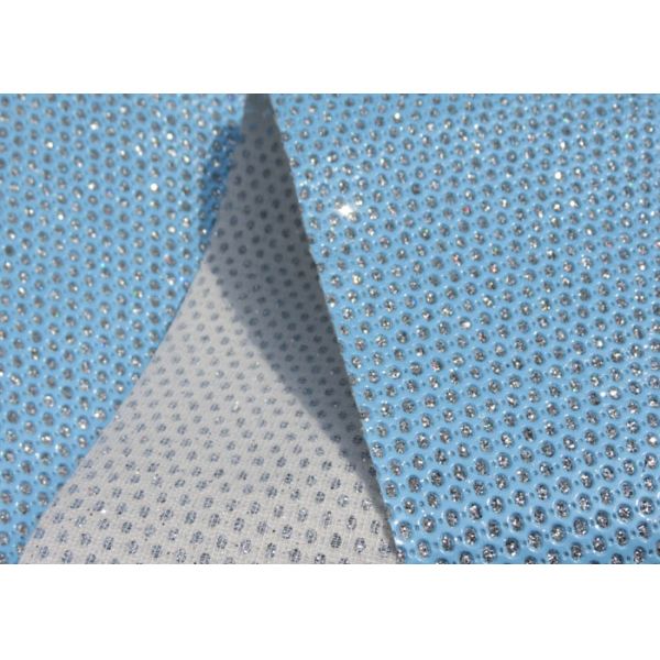Light Blue Beautiful Perforated Leather Fabric Waterproof Leather Material Fabric