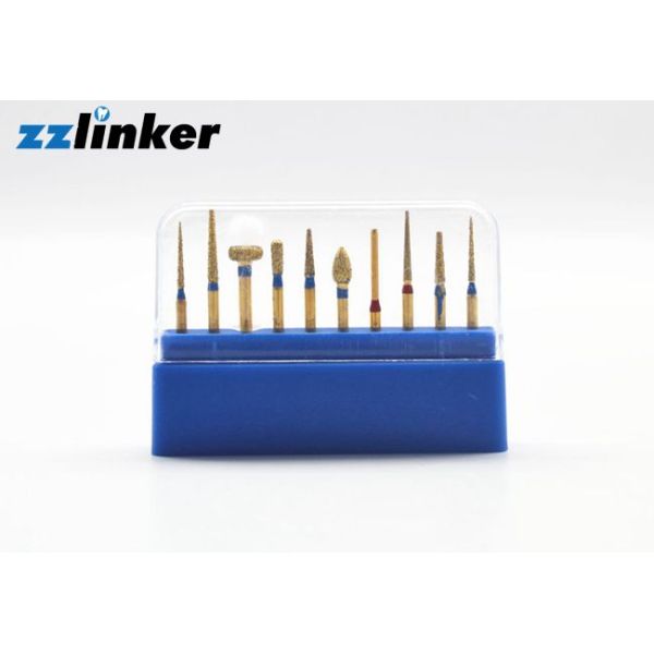 10 Sizes Dental Burs For Crown Preparation Gold Plated With FDA Certificate