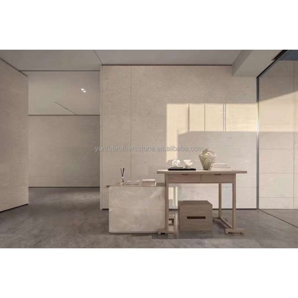Yunfu Moonlight Beige Marble Perlatino Big Slab for Modern Kitchen Wall and Floor Tile