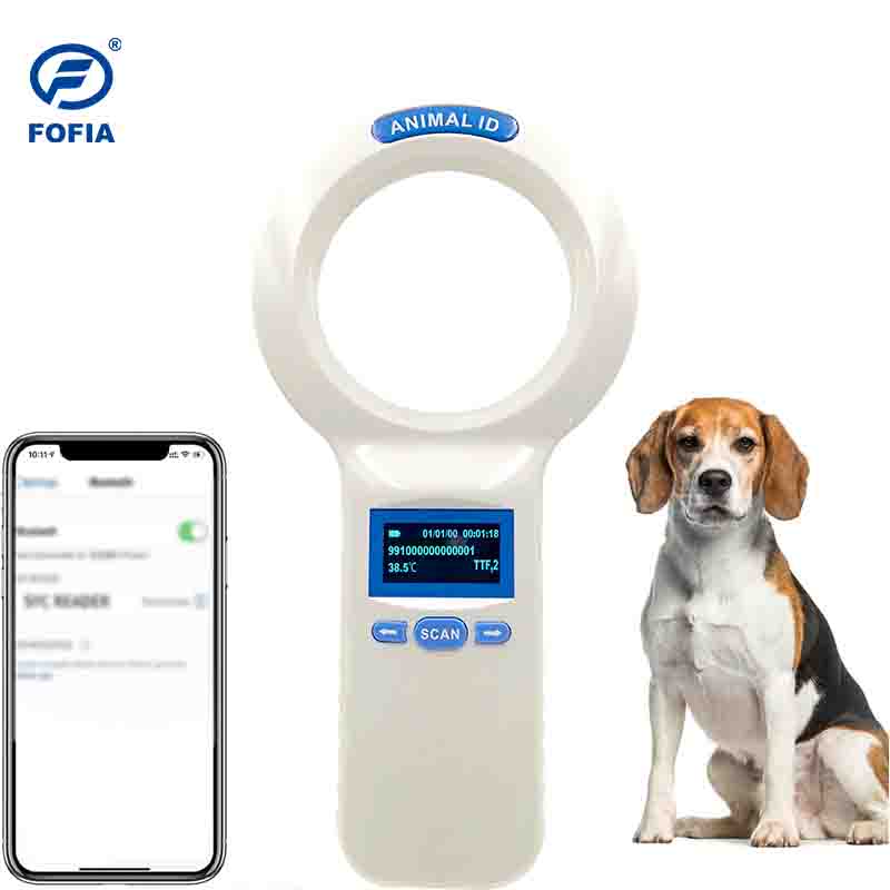 Waterproof FOFIA PT200 RFID Card Reader 128x64 OLED Screen Long Distance Reading (10-20m) ISO11784/5 Protocol 860-960mhz