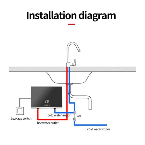 220V Electric Geyser Water Heater 3.5KW 4.5KW 5.5KW Instant Mini Water Heater