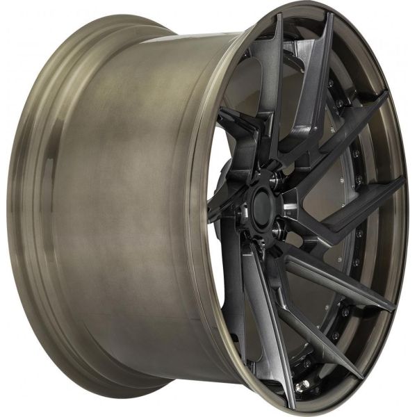 18 19 20 inch two piece aluminum car wheel brown colour brush PCD 5x114.3 forged car rims