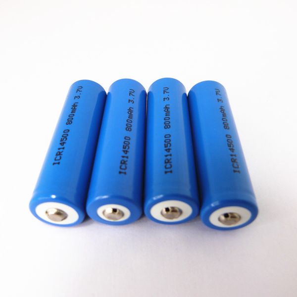 Flashlight Small Lipo Battery , 14500 Rechargeable Lithium Ion Battery 3.6v / 3.7v 800mah