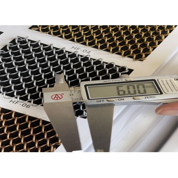 Diamond Hole Architectural Metal Coil Curtain 5mm 6mm Wire Diameter