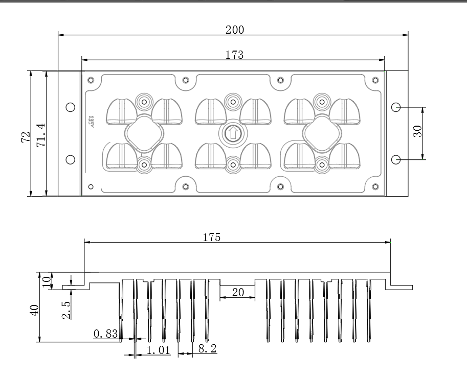 модуль света СИД объектива 20W 25W 30W 12Leds SMD5050 173mm