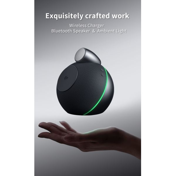 Bluetooth V5.3 Stereo Speaker Qi 2 wireless charger