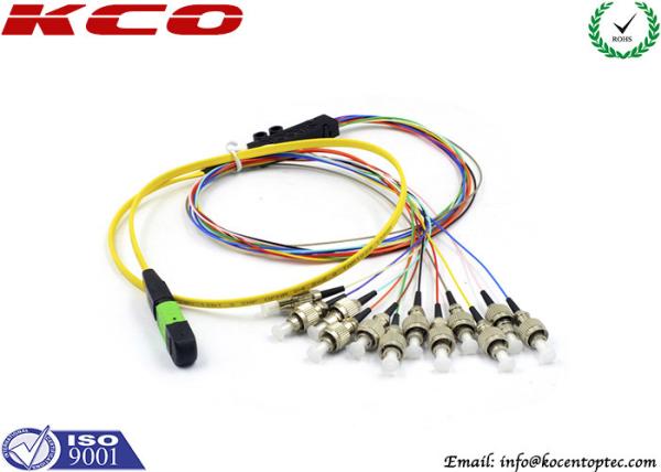 100Gb MPO Optical Fiber Patch Cable Single Mode 1.5m 12 FC UPC With Fanout Kits