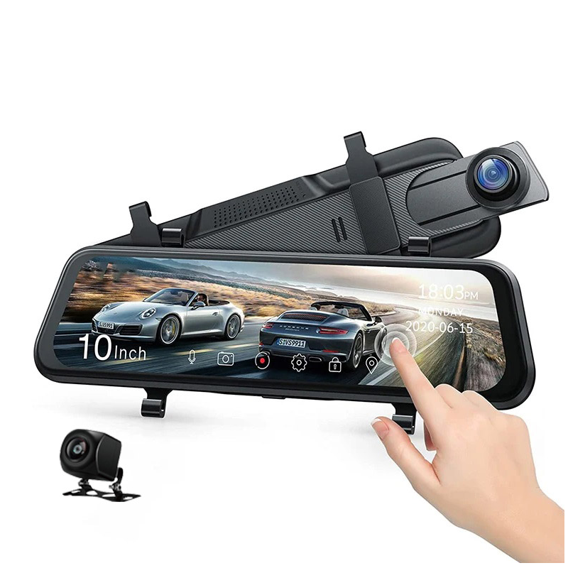 Digital Touch Screen Wifi GPS 4K Rear View Mirror Camera For Truck
