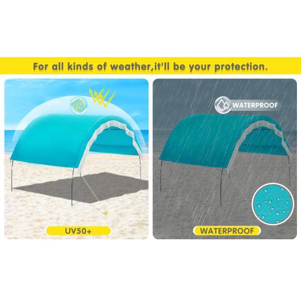 Outdoor Camping Beach Sunshade Sky Tent, Beach Canopy Tent Sun Shade, Gradient Beach Canopy, Stability Upgraded tent