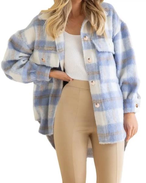                  Winter Plaid Jacket Women Overshirt Long Checkered Jacket Woman Female Long Sleeve Winter Shirt Jackets Coats for Women             