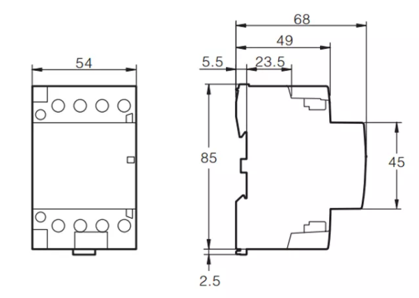 Din Rail Household AC Modular Contactor Automatical Operation 4P 63A 4NO 220V / 230V