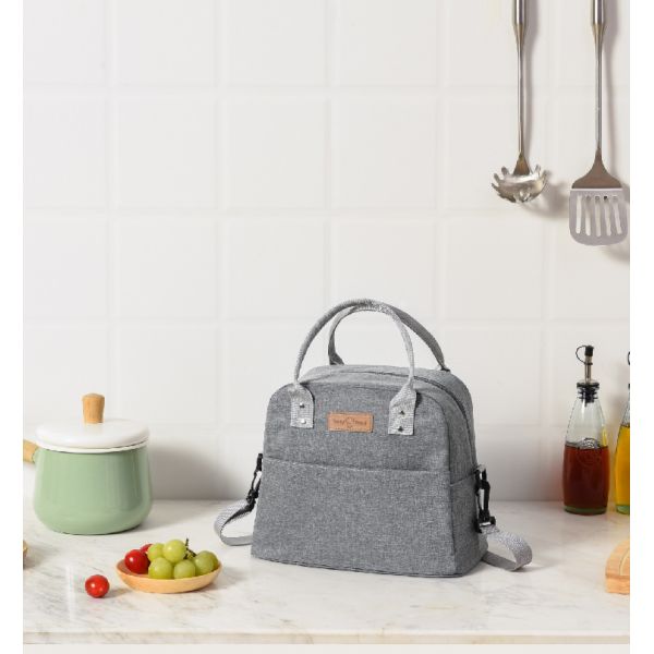 300D Oxford Fabric Cooler Tote Bag 19x16x23cm Insulated Lunch Picnic 250ml