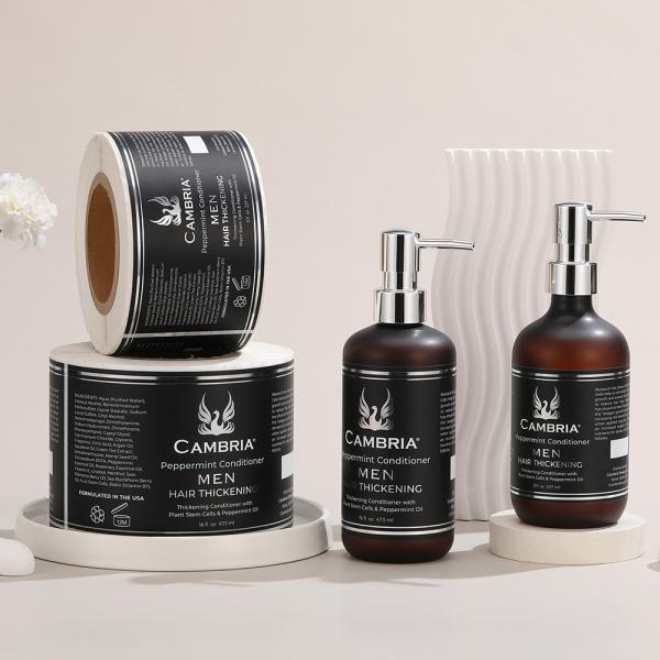 Label Sticker Foiled Personal Care Gold Foil Vinyl Label Stickers Body Wash Bottle Waterproof Packaging