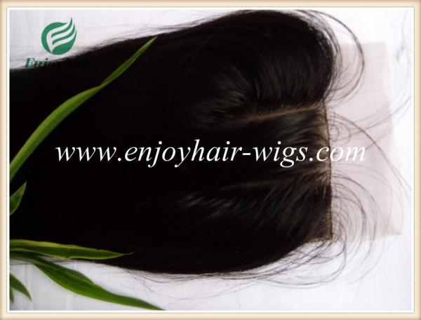 Silk top closure 4''x4'' malaysian virgin hair natural color straight 10''-24''three part