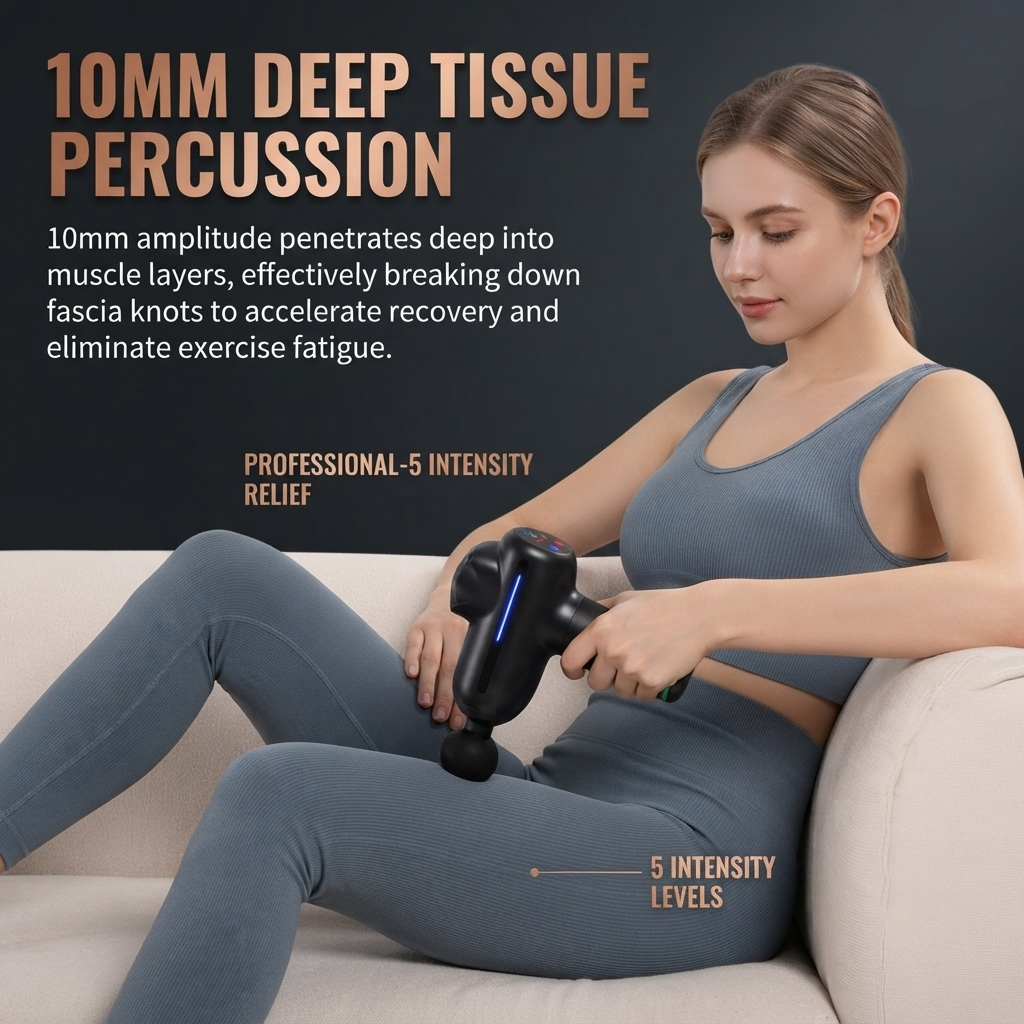 ZN--BM06 Professional Deep Tissue Electric Massage Gun with 3-Level Thermal Heating Therapy