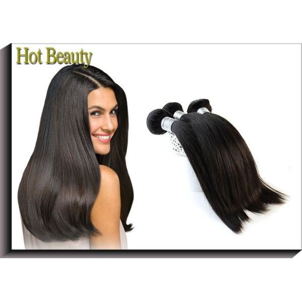 Peruvian Virgin Human Hair Extensions , 18'' Silky Straight 6A