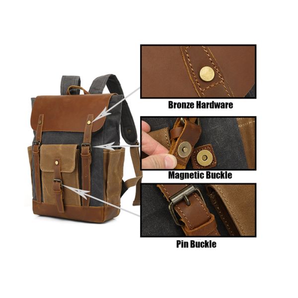 Vintage Real Leather Travel Duffel Backpack