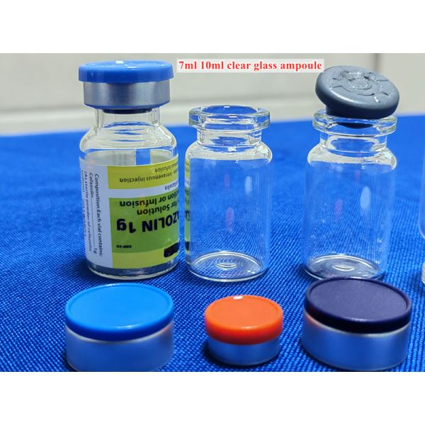 5ml 7ml 10ml Clear Amber Medicine Crimp Top Tubular Sterilie Injection bottles Glass Vial with Rubber Stopper