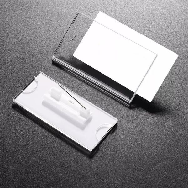 Various Sizes Plastic Cover Sublimation White Aluminum Name Tag Blanks Custom Metal Name Badges Employee Pin