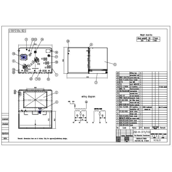 DOE 2016 Standard  Single Phase Pad Mounted Transformer 100 Kva13800V To 120V UL/cUL certified