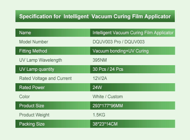 DAQIN DQUV003 PRO Portable UV Curing Vacuum Laminator for 3D Curved Hydrogel TPU Screen Protector Film