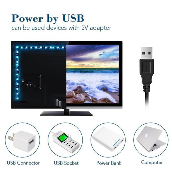 Flexible USB 5V Decoration Lighting Remote Controller Ribbon Lamp Festival Party Bedroom TV Backlight Waterproof LED Light Strip