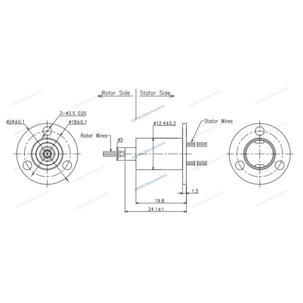 Low Temperature Capsule Slip Ring With Power And USB Signal For Robot Arms
