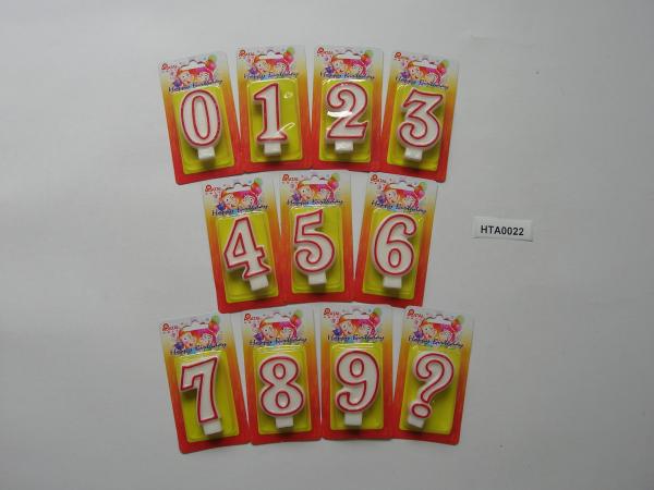 Simple Small Number Candles With Red Edge For Kids Birthday / Wedding Anniversary