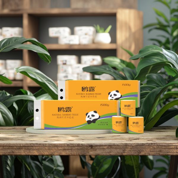 Customized Pack of 12 Rolls Premium Quality Eco-Friendly Bamboo Pulp Toilet Paper with Plastic Packaging