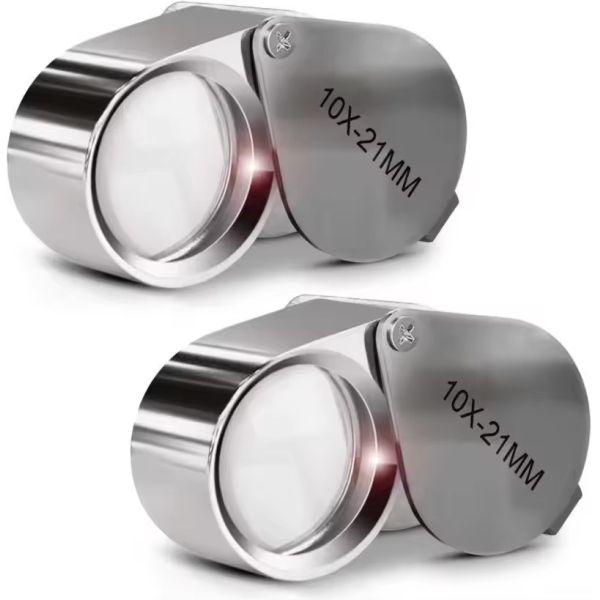 10X Magnification Jewelers' Loupe with Foldable Design and Durable Metal Construction for Jewelry Inspection