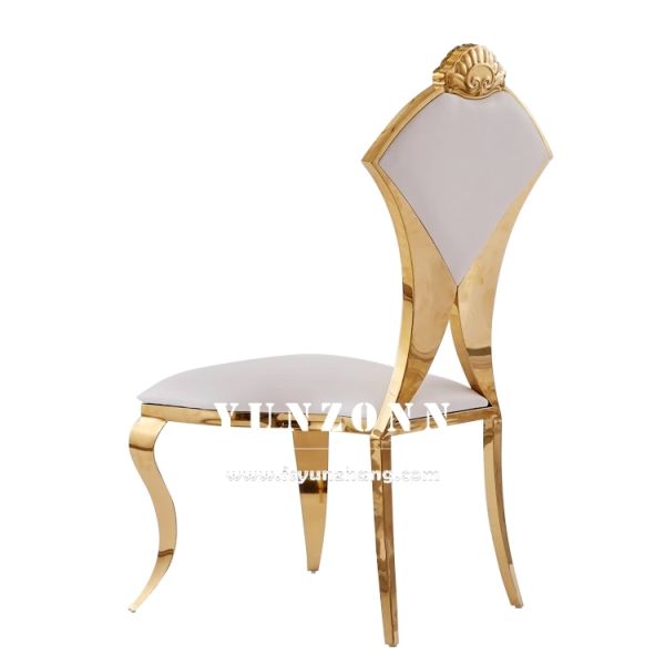 Foshan Modern White Chivalry Novel Wedding Chair Stainless Steel Banquet Hotel Furniture