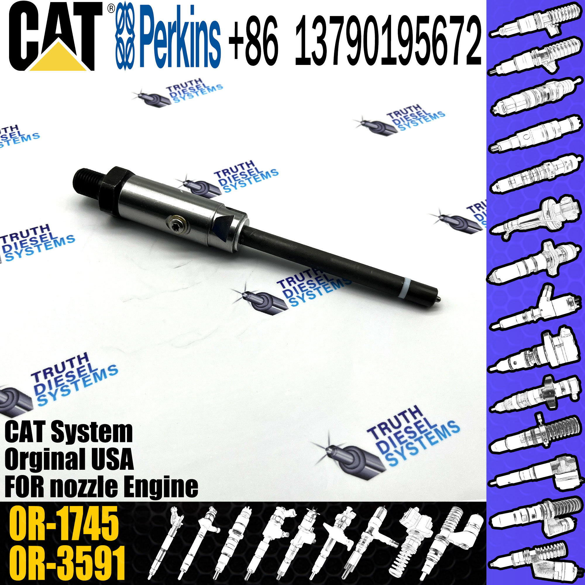 Инжектор топлива 4W7018 0R-3422 0R-1745 для экскаватора Caterpillar 3406B 3408 3408B