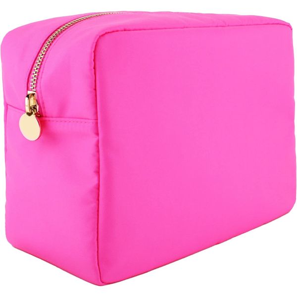 Large Makeup Bag - Travel Toiletry Bag For Women - Pink Makeup Bag - Large Makeup Pouch - Nylon Cosmetic Pouch Bag