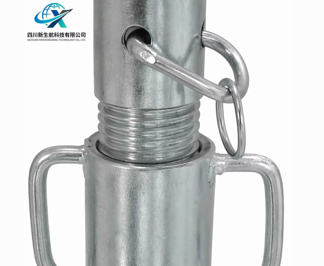 Steel Prop Telescopic Shoring Jack Square Clover 4H Plate For Concrete Formwork Building