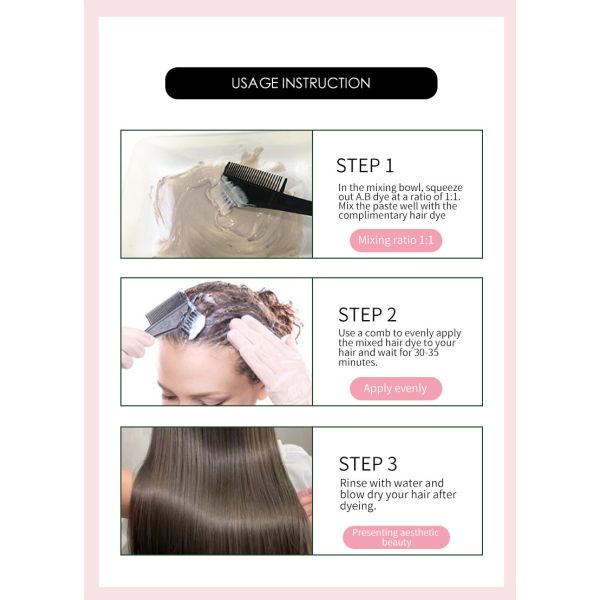 Ensemble de teinture capillaire végétale pour hommes et femmes, permanente, sans ammoniaque, pour la maison