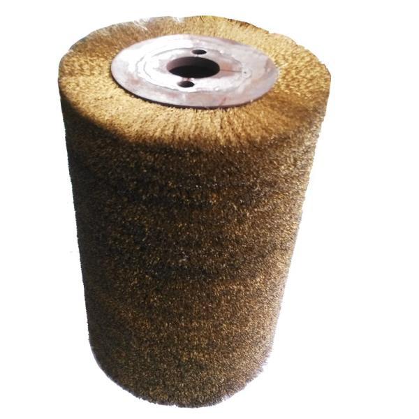 Industrial Brass Bristle curved wood polishing brush roller OEM